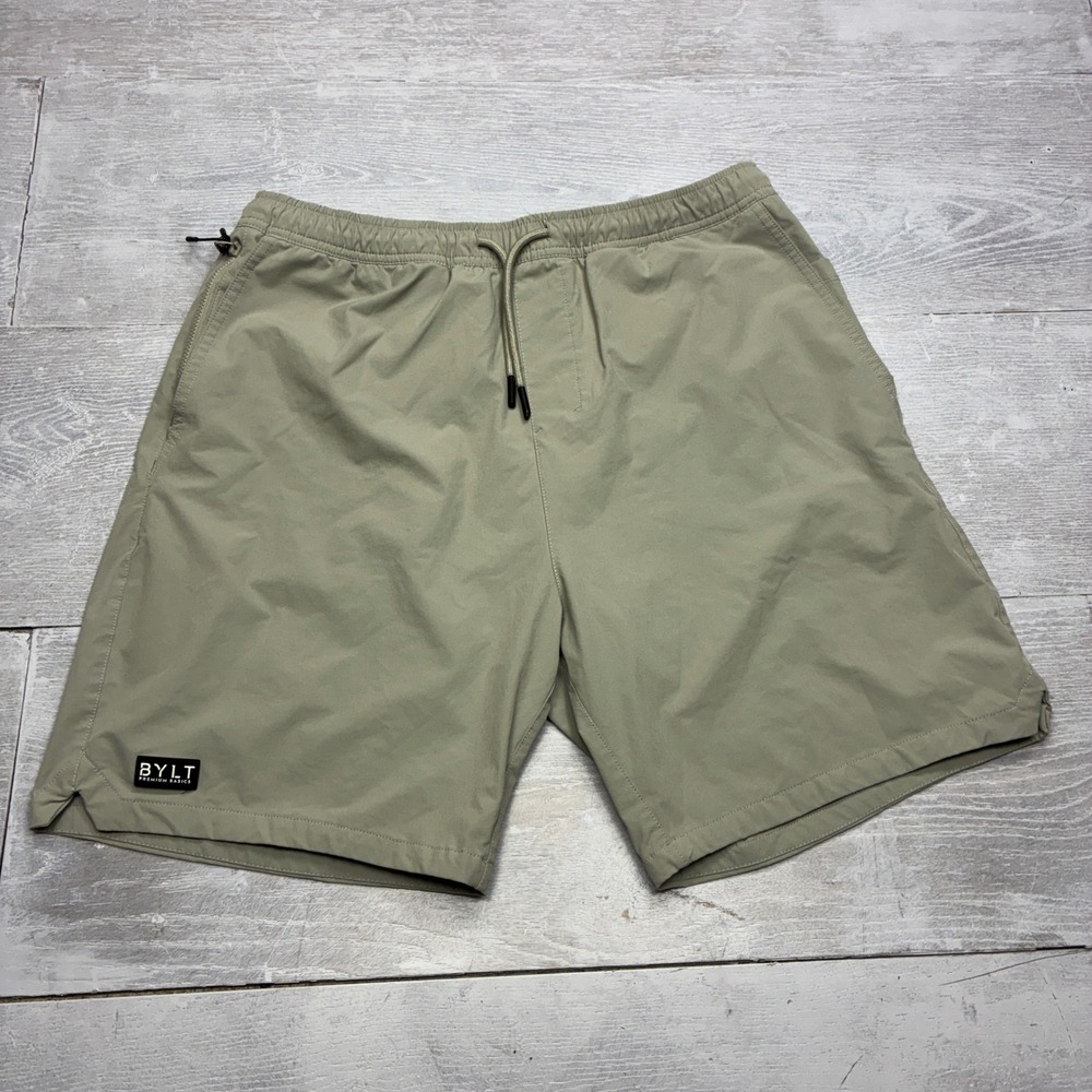 BYLT Everyday Shorts Mens Large Sage Green Lined Athletic Gym Running Workout